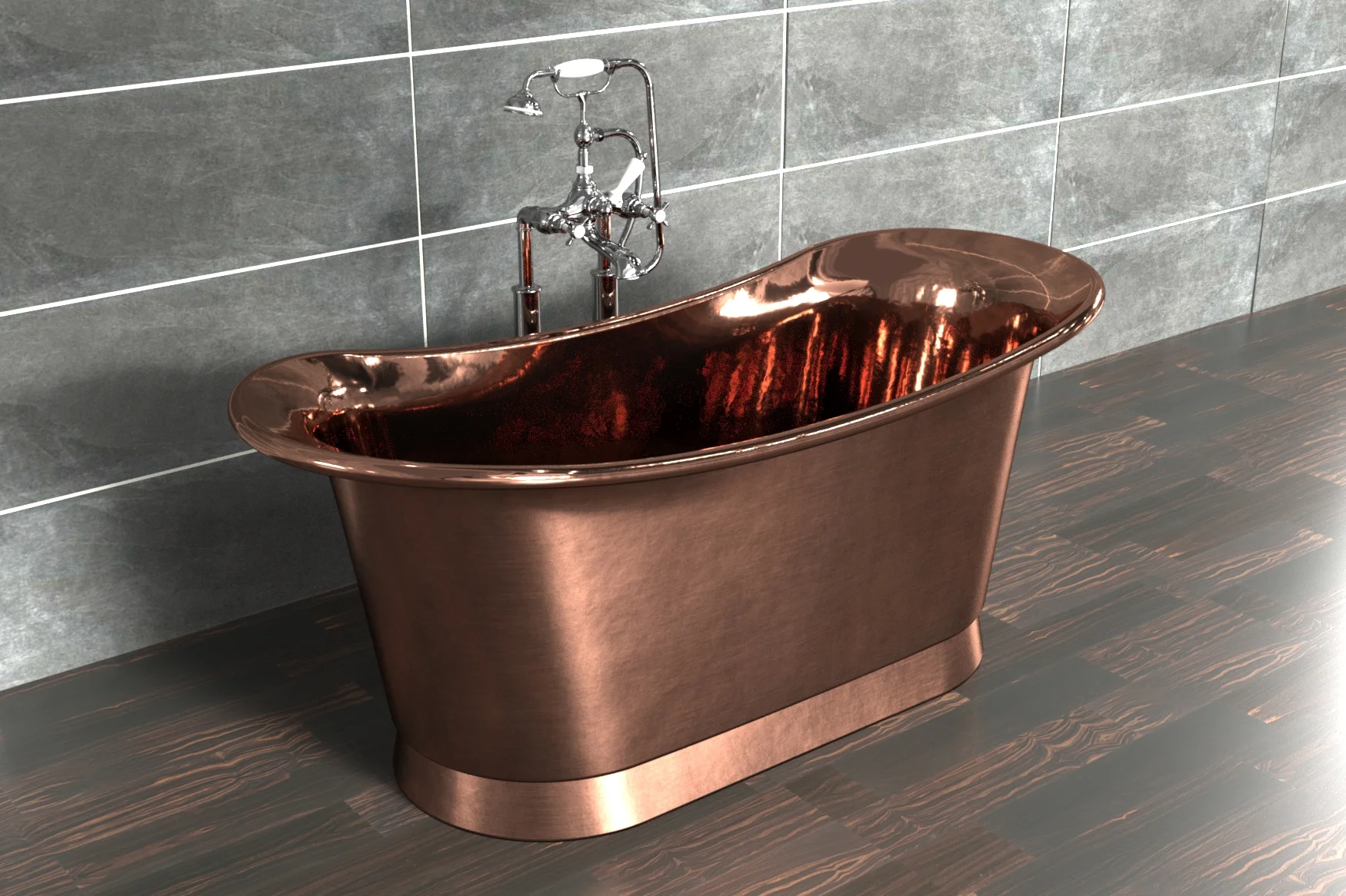 William Holland Bateau bath in Copper finish