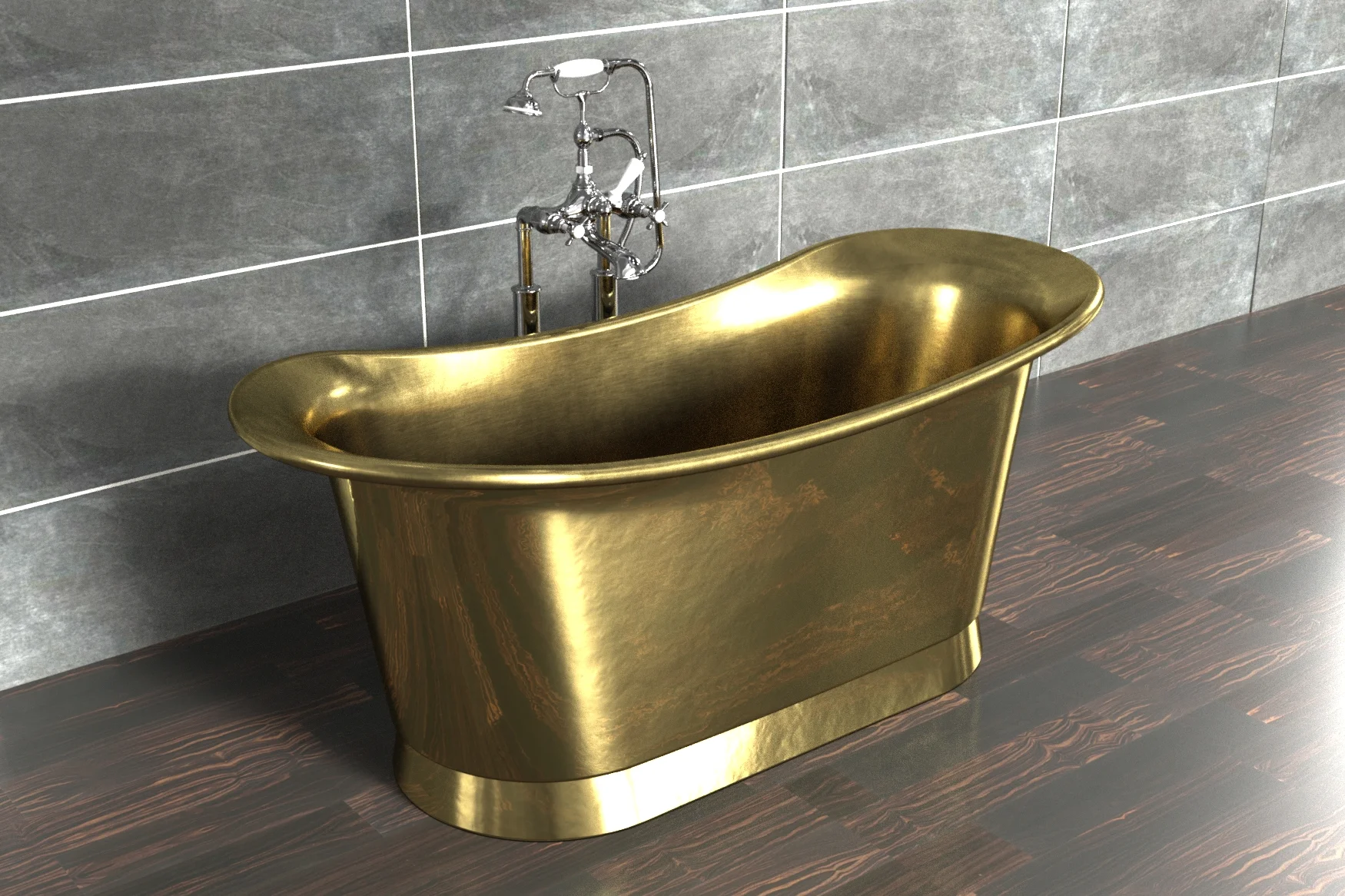 William Holland Bateau bath in Brass finish