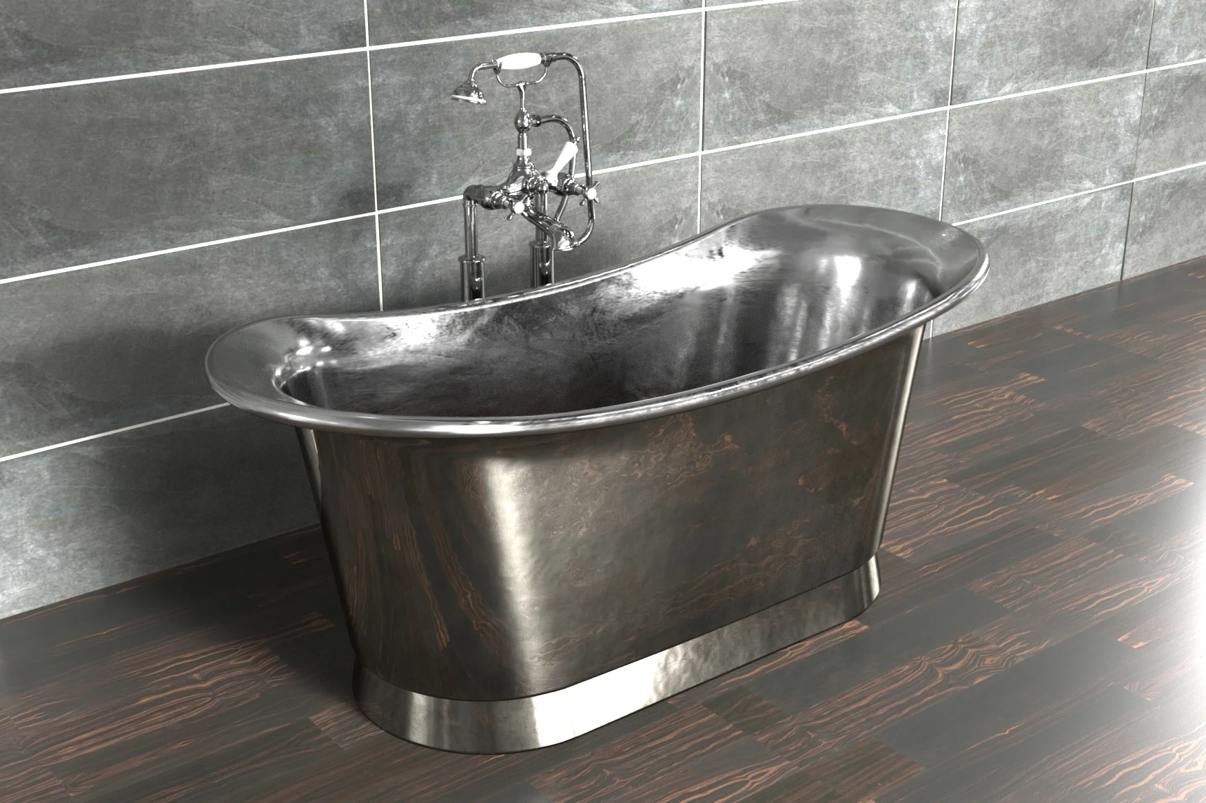 William Holland Bateau bath in Nickel finish