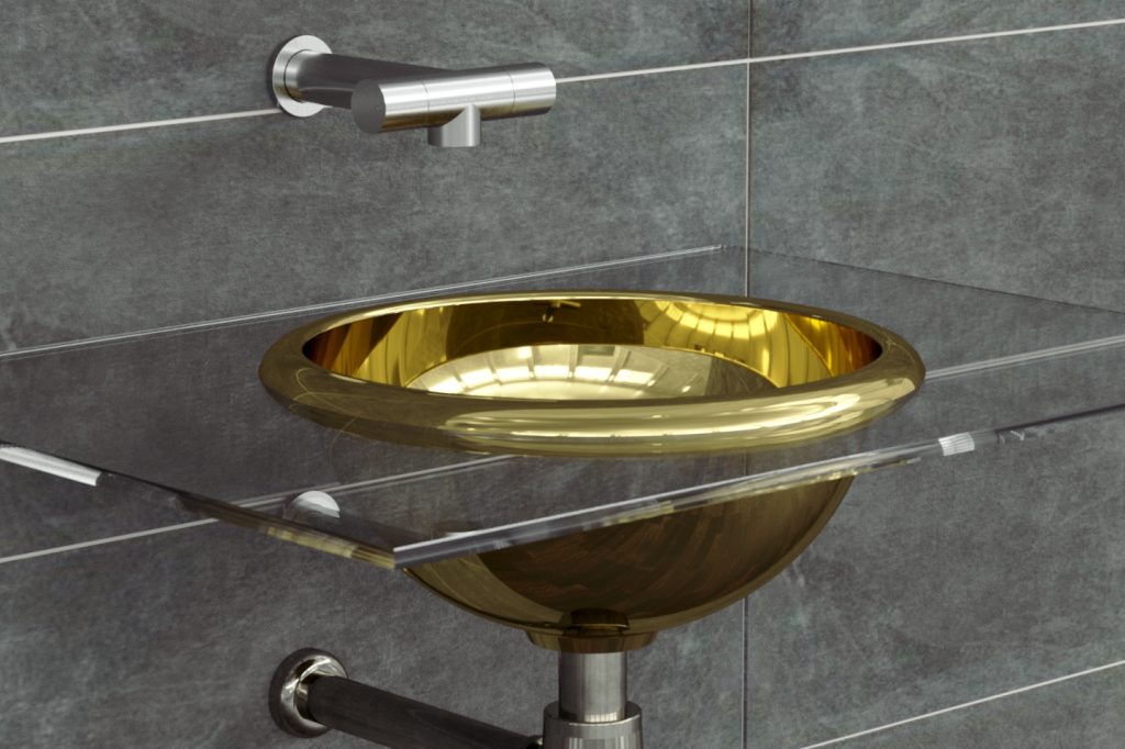 Brass Curva Basin