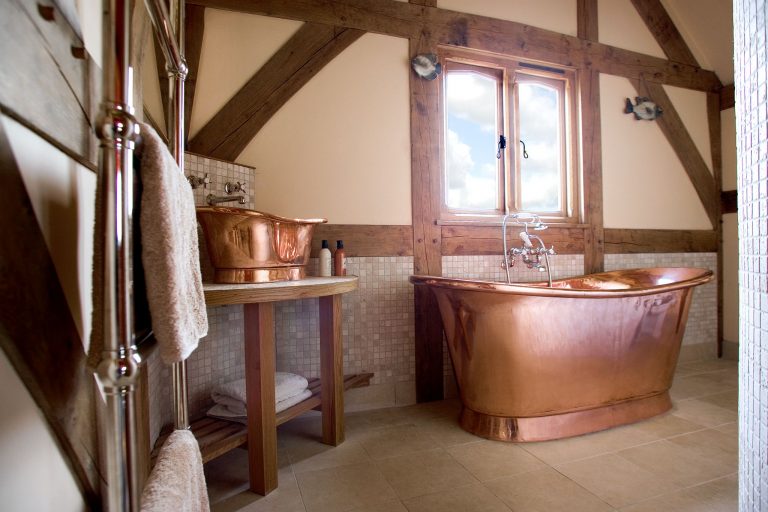 Copper Bateau Basin with Copper Interior