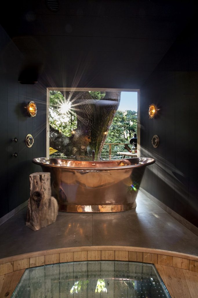 Copper Bateau Bath with Copper Interior