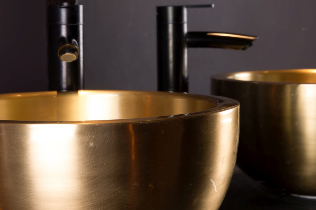 Brushed Brass Perosa Basin with Brushed Brass Exterior