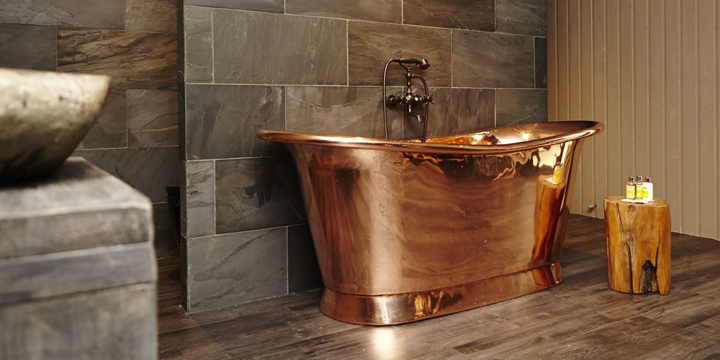 Polished Copper Bateau Bath