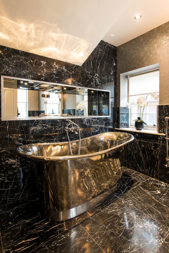 Charcoal Brass Bath by Designer William Holland  Glamorous bathroom, Black  bathtub, Aesthetic bathroom