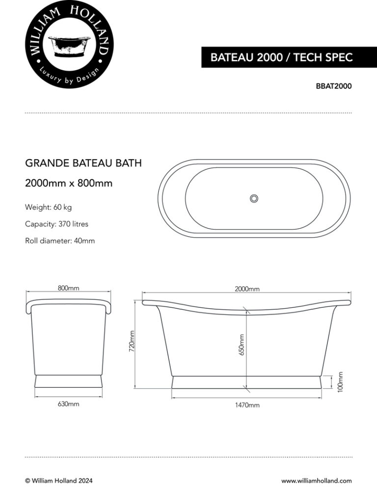 Grande Bateau Bath Spec