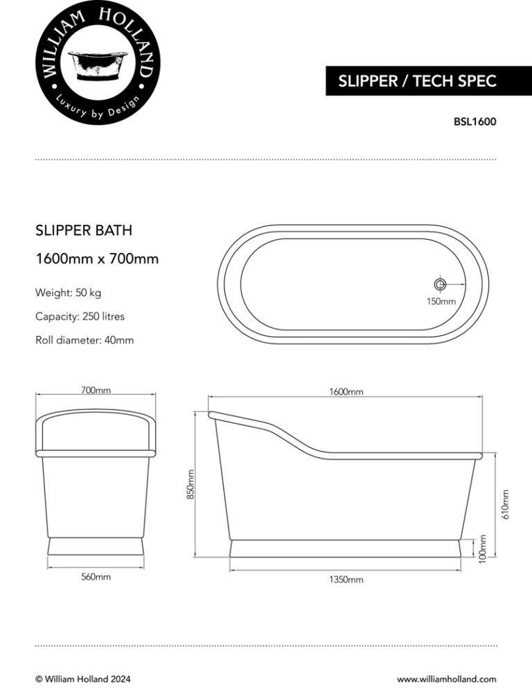 Slipper Bath Spec